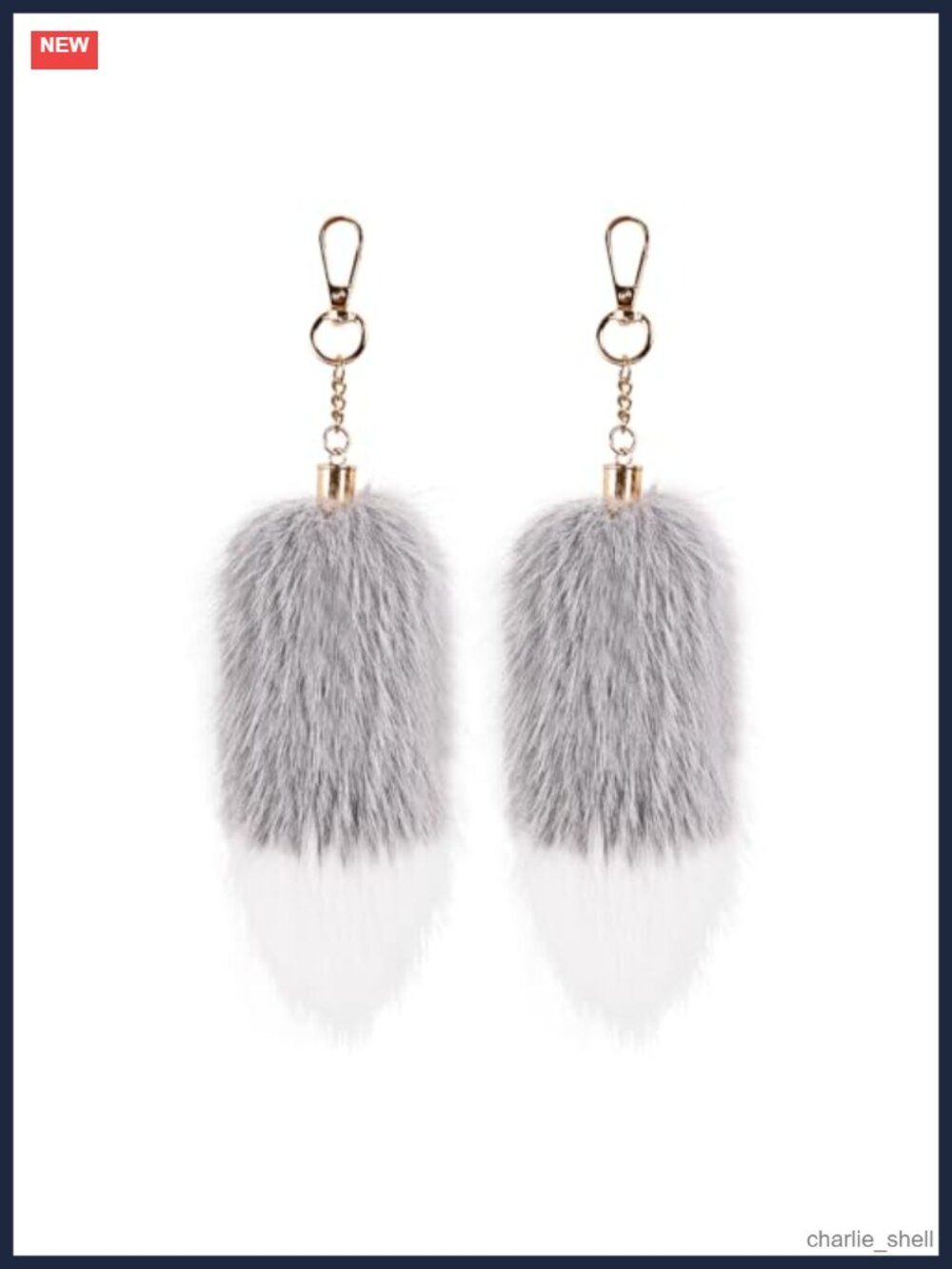 Plush Fox Tail Keychain Set 2 Pcs Fluffy Bag Charm Cosplay Accessory